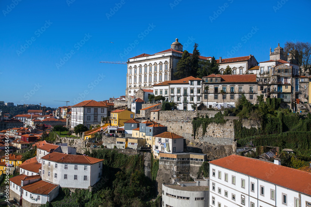 View of the old downtown Porto, Portugal.