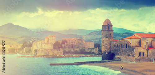 View of coastal village Collioure
