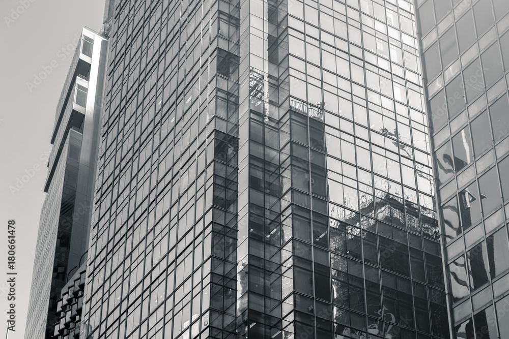 Obraz premium commercial building in Hong Kong with B&W color