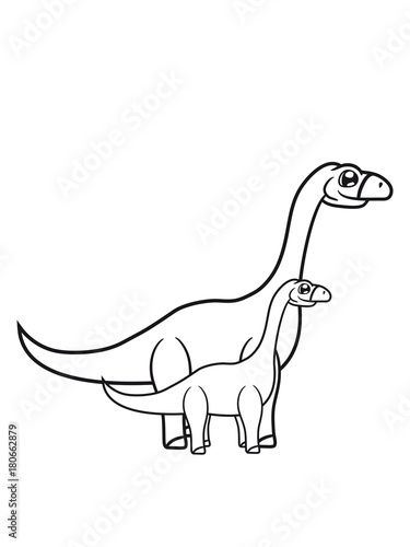 baby junges mama papa familie langhals s     niedlich klein gro   kind comic cartoon dinosaurier saurier dino hals