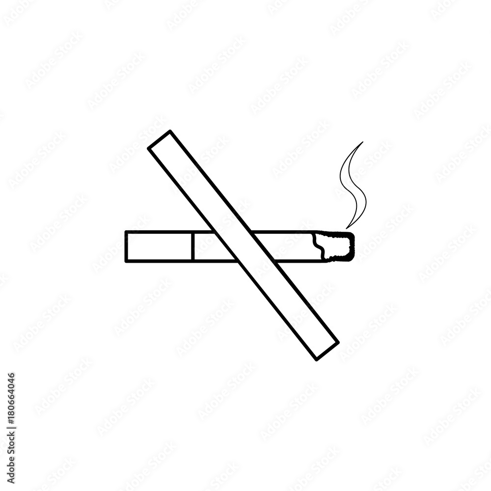 No smoking sign line icon No smoking sign line icon