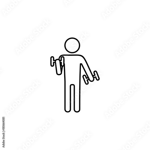 Dumbbell in hand icon