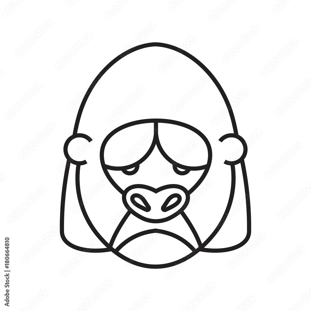 King kong animals logo head wildlife design illustration King kong animals logo head wildlife design illustration