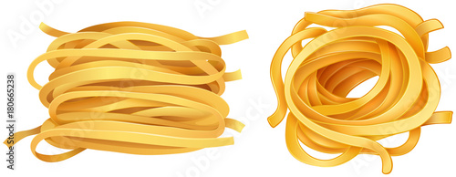 Pasta noodles on white background