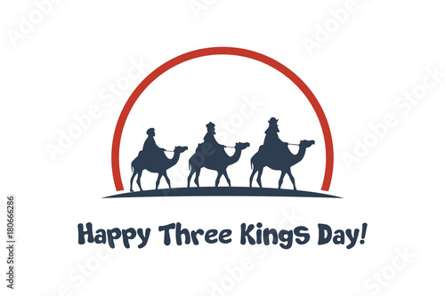 Photo happy three kings day card