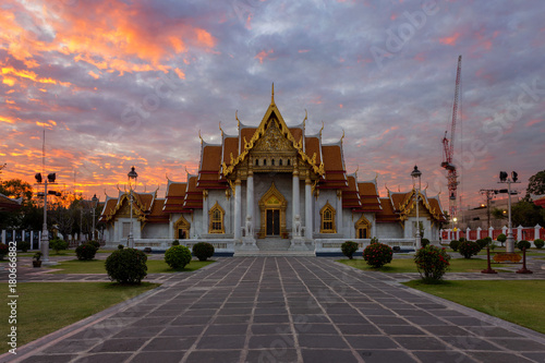 The famous Marble Temple, Wat Benchamabopit in Bangkok, Thailand © sarunchana