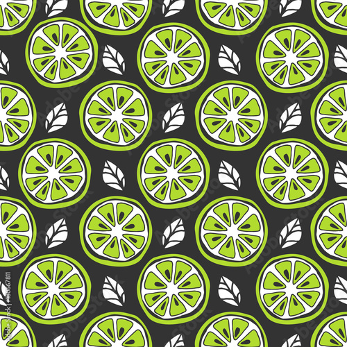 Seamless citrus pattern. Fruit Pattern Hand Draw.