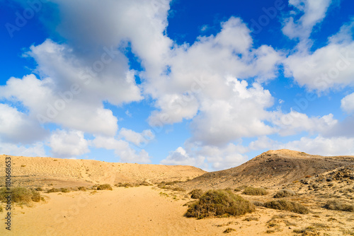 Stunning views of the coast of Papagayo. Lanzarote. Canary Islands. Spain