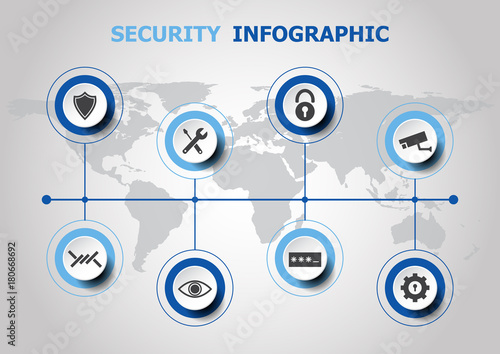 Infographic design with security icons