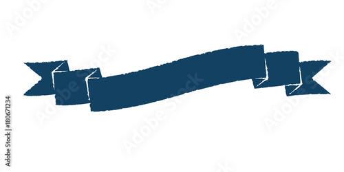 single dark blue vintage ribbon banner