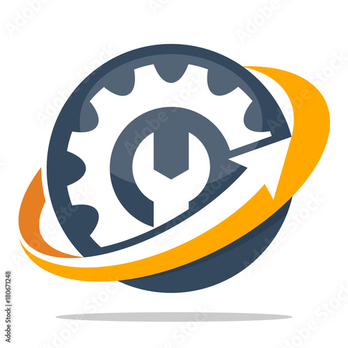 logo icons for mechanical business, setting, service, repair and maintenance