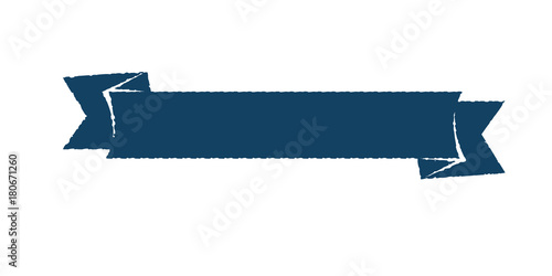 single dark blue vintage ribbon banner