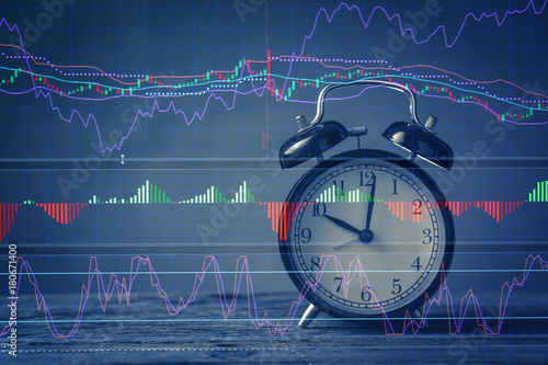 Candle stick graph chart of stock market investment trading photo