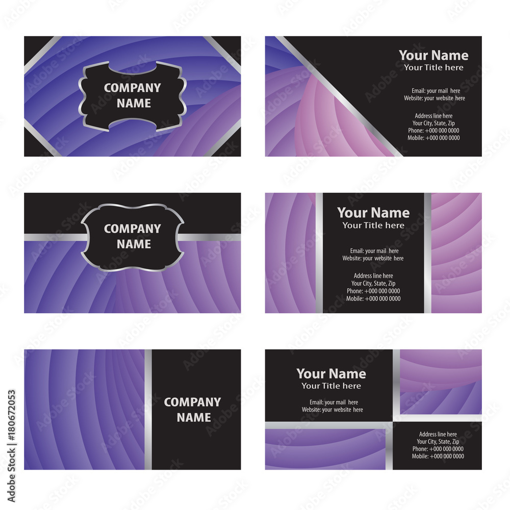 Set of business cards with abstract pattern.