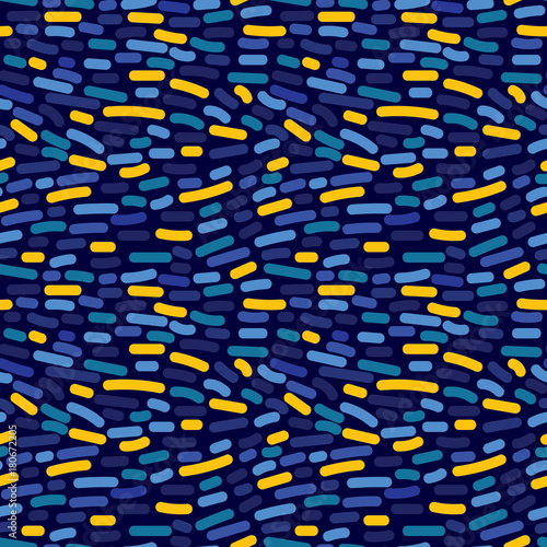 Seamless pattern with blue spots, impressionism