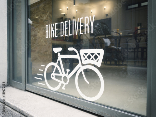 bike delivery concept on urban showcase photo