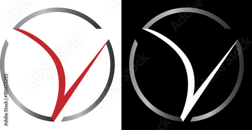 abstract circle with "V" / ball / minimalistic business logo