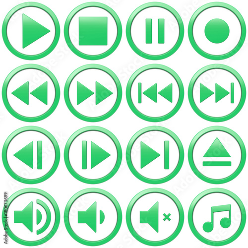 Play icons set green
