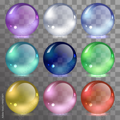 vector set of glass balls