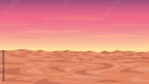 Vector illustration of the morning or twilight desert 