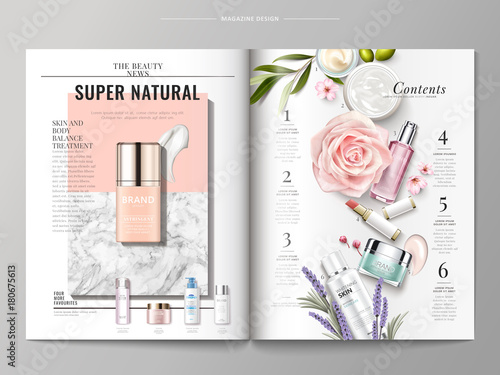 Cosmetic magazine template photo