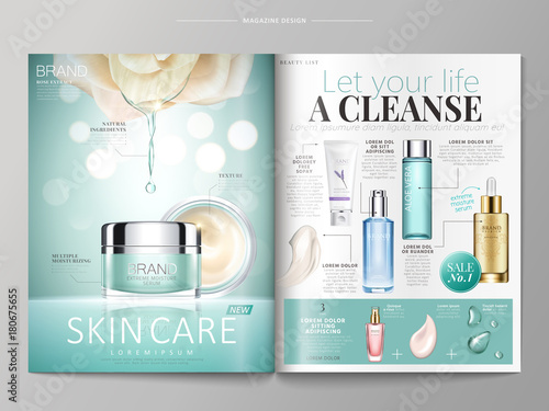 Skin care magazine template