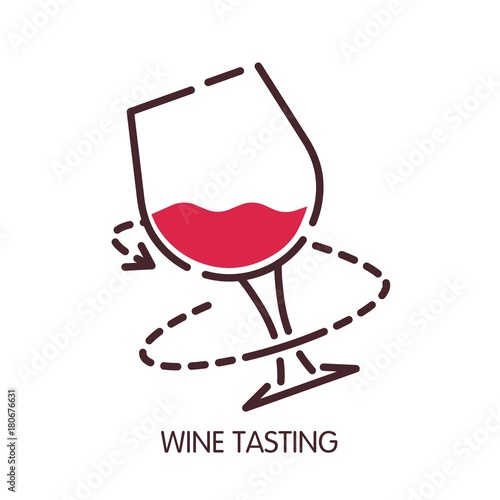 Wine tasting glass vector icon for sommelier degustation infographic