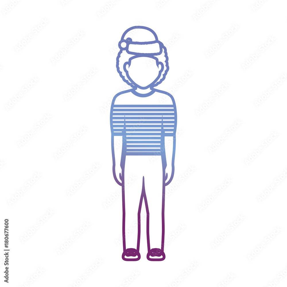 man standing with christmas hat icon over white background vector illustration man standing with christmas hat icon over white background vector illustration