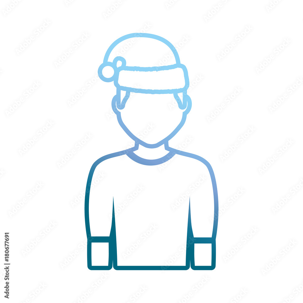 avatar man with christmas hat icon over white background vector illustration avatar man with christmas hat icon over white background vector illustration