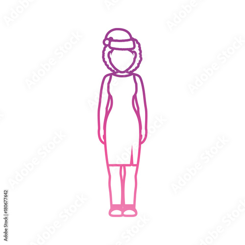 woman stading with christmas hat icon over white background vector illustration