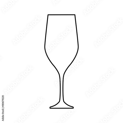 flat line uncolored glass over white background vector illustratio