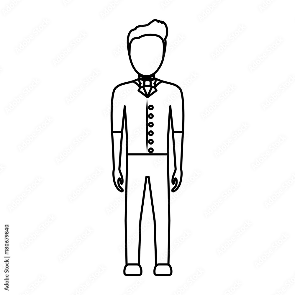 avatar bartender icon over white background vector illustration avatar bartender icon over white background vector illustration
