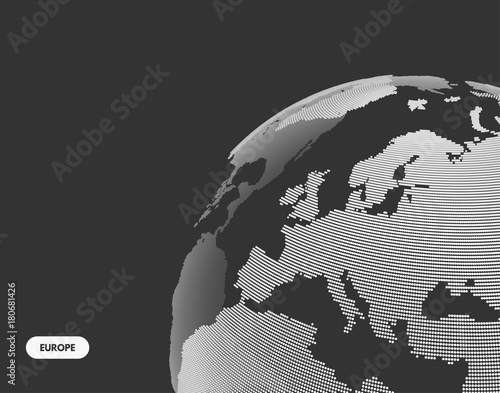 Africa and Europe. Earth globe. Global business marketing concept. Dotted style. Design for education, science, web presentations.