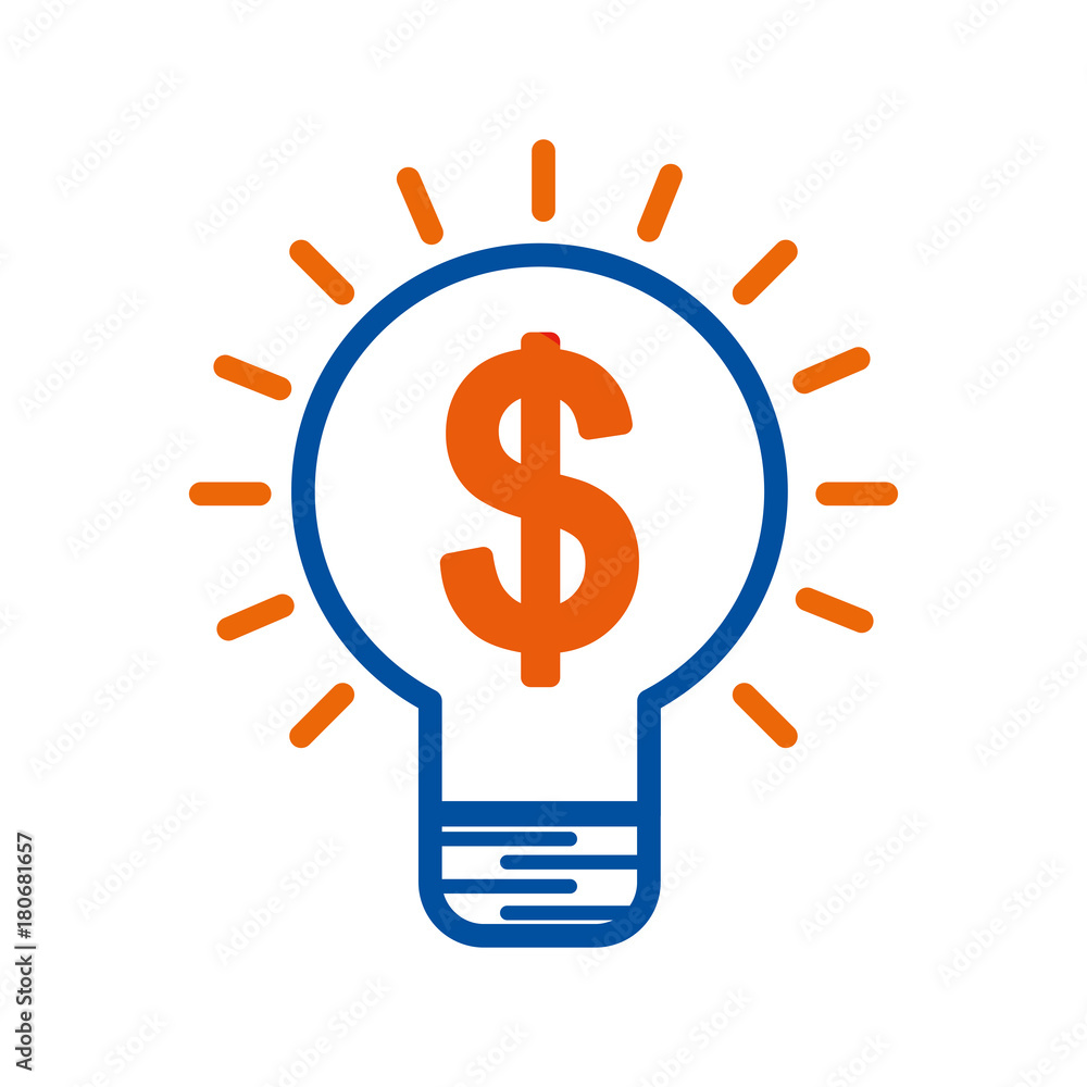 idea bulb with dollar money creative symbol vector illustration idea bulb with dollar money creative symbol vector illustration