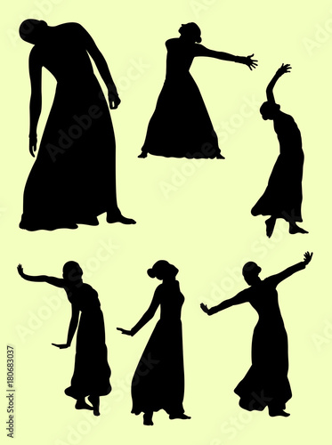 Opera & theater gesture silhouette 01. Good use for symbol, logo, web icon, mascot, sign, or any design you want.