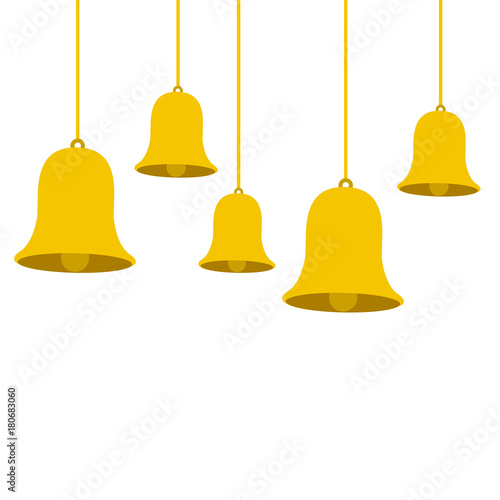 christmas bells hanging decoration traditional vector illustration