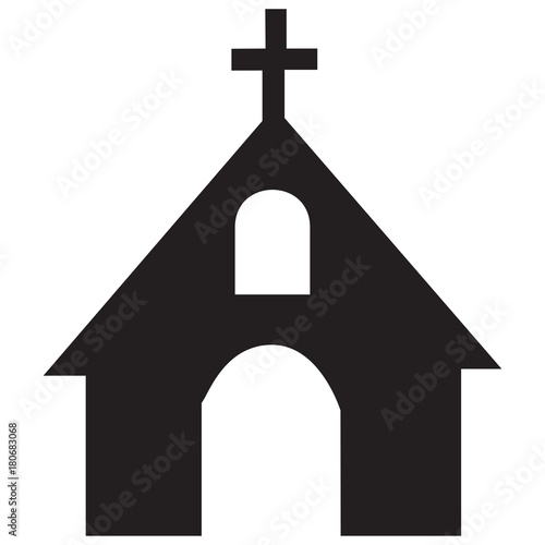Church Icon Flat Graphic Design