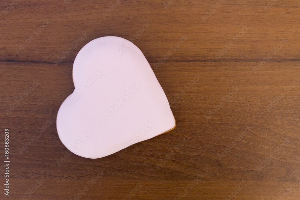 Heart shaped cookies for valentine day on rustic wooden table Heart shaped cookies for valentine day on rustic wooden table
