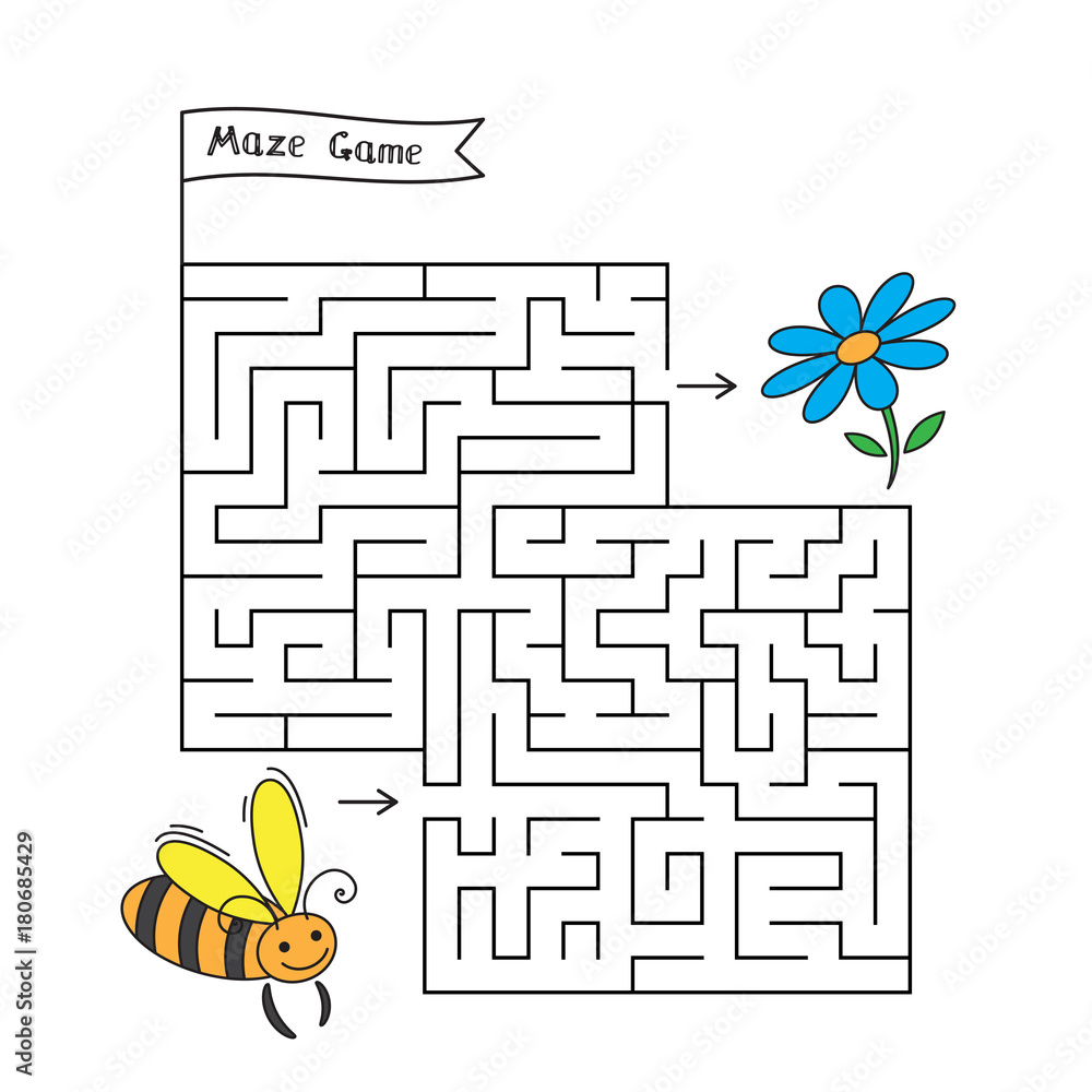 Obraz premium Cartoon Bee Maze Game