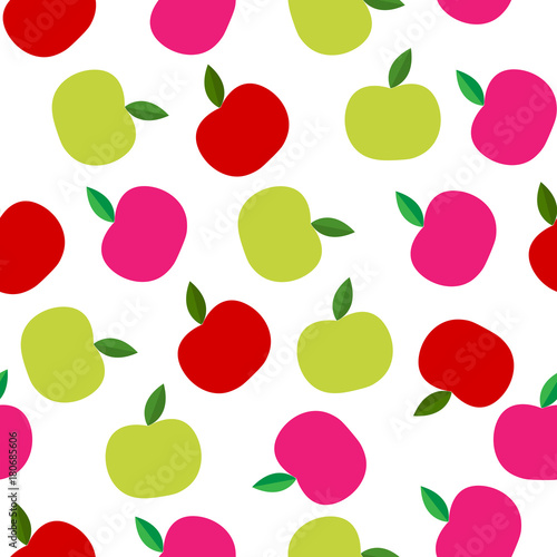 Seamless pattern with abstract color apples
