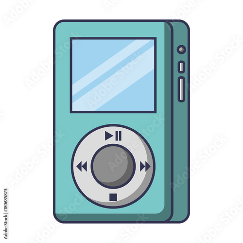 mp player device for listening to music vector illustration