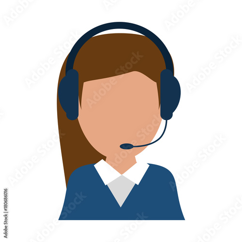 Woman call center icon vector illustration graphic design