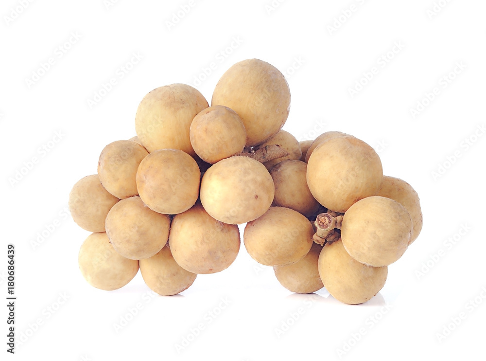 Southern Langsat Thai fruits close up isolated on white background Southern Langsat Thai fruits close up isolated on white background