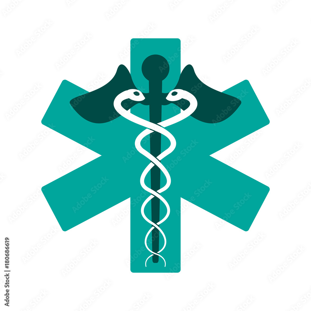 Caduceus medical symbol icon vector illustration graphic design Caduceus medical symbol icon vector illustration graphic design
