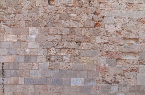 Wallpaper Mural Pattern of red and yellow block from old architecture castle wall Torontodigital.ca