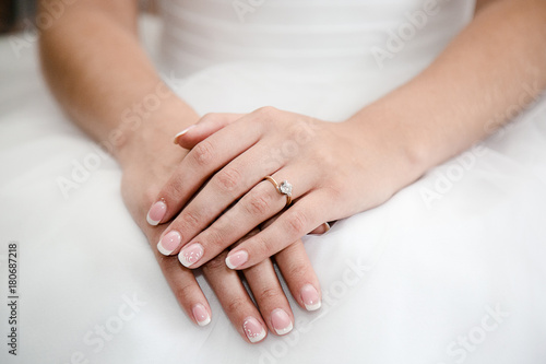 Hands of bride with ring