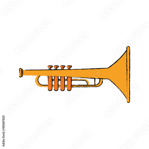 Trumpet music instrument icon vector illustration graphic design