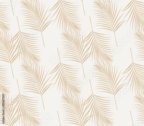 Palm tree leaf tropical seamless vector pattern