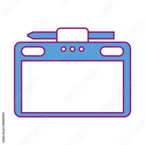 graphic tablet with pen digital work equipment gadget digital vector illustration