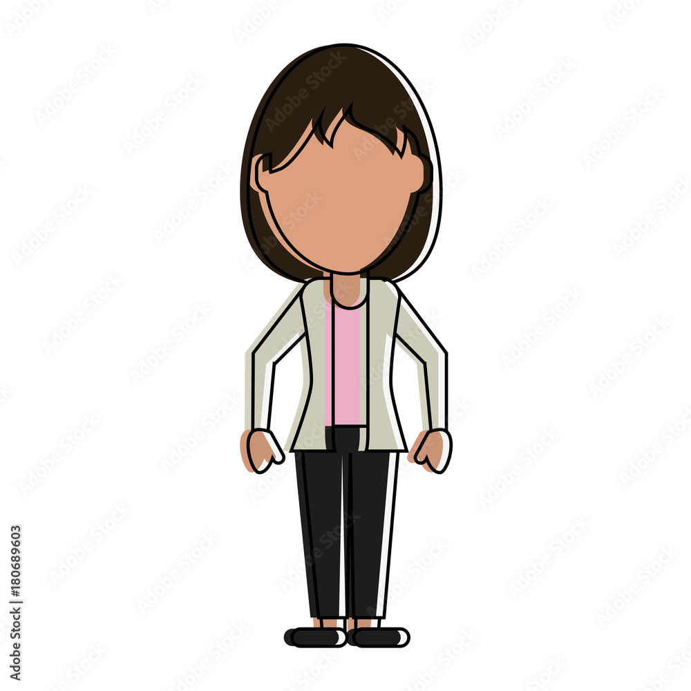 Woman faceless avatar icon vector illustration graphic design